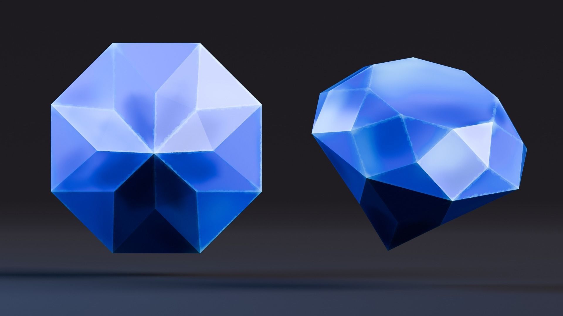 Low poly - Stylized Game Items - Diamond Low-poly 3D model_1