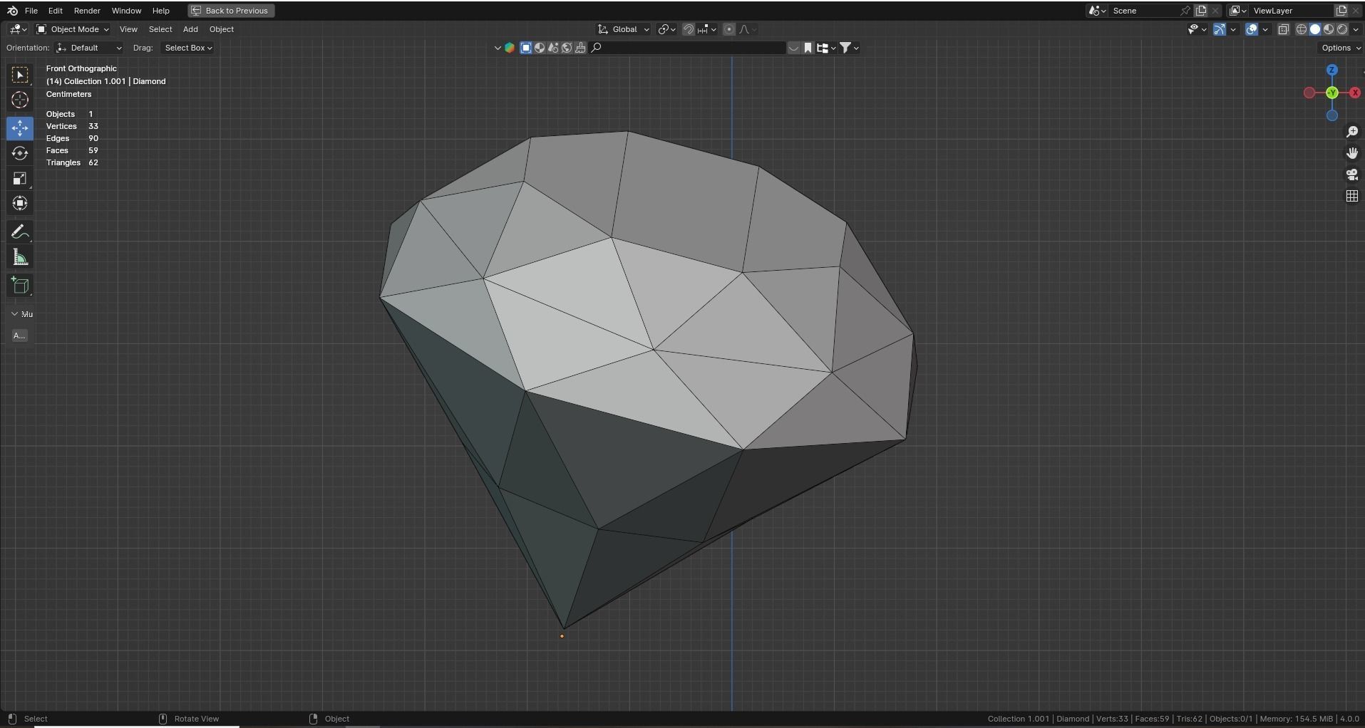 Low poly - Stylized Game Items - Diamond Low-poly 3D model_4