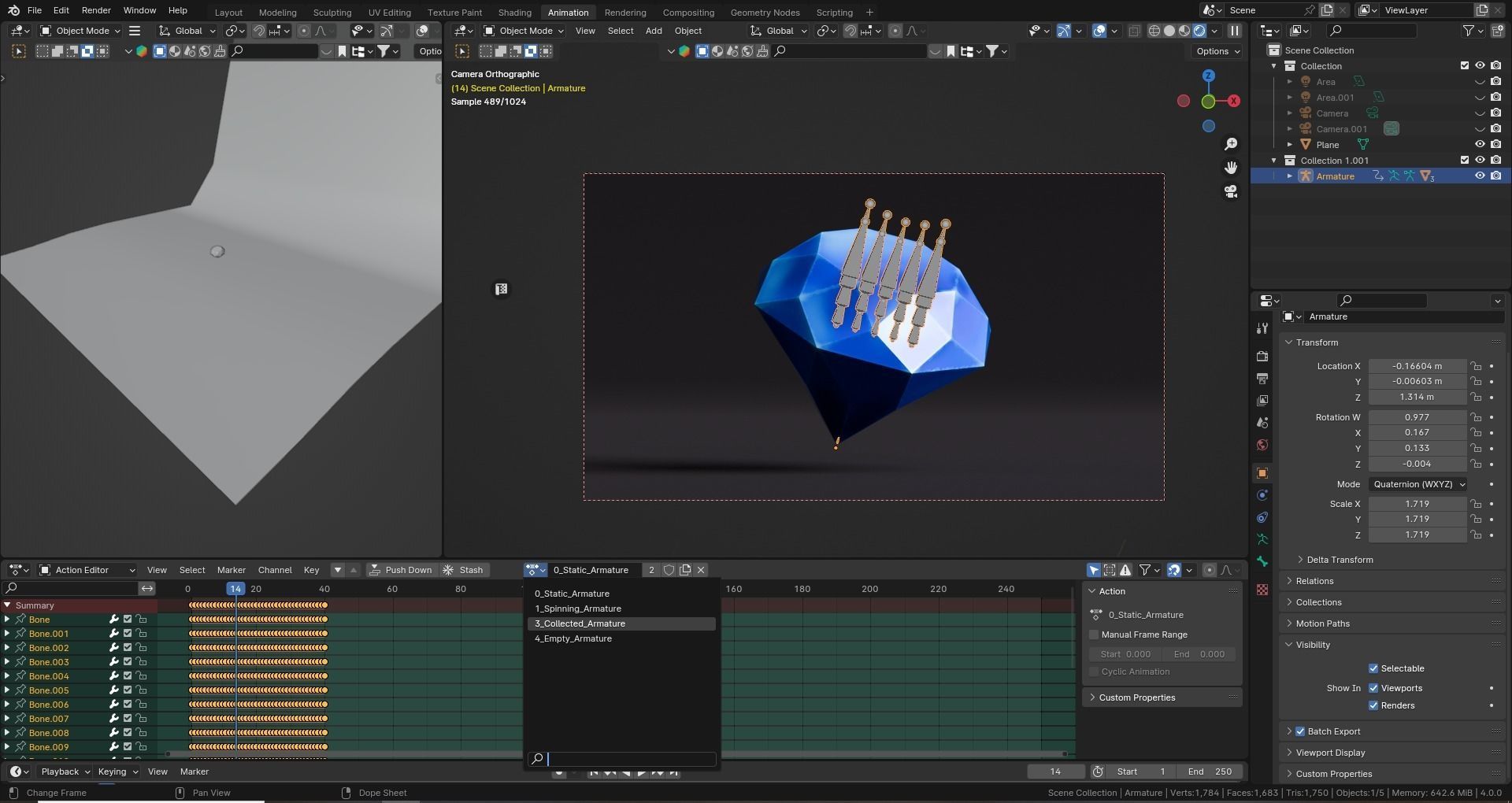 Low poly - Stylized Game Items - Diamond Low-poly 3D model_7
