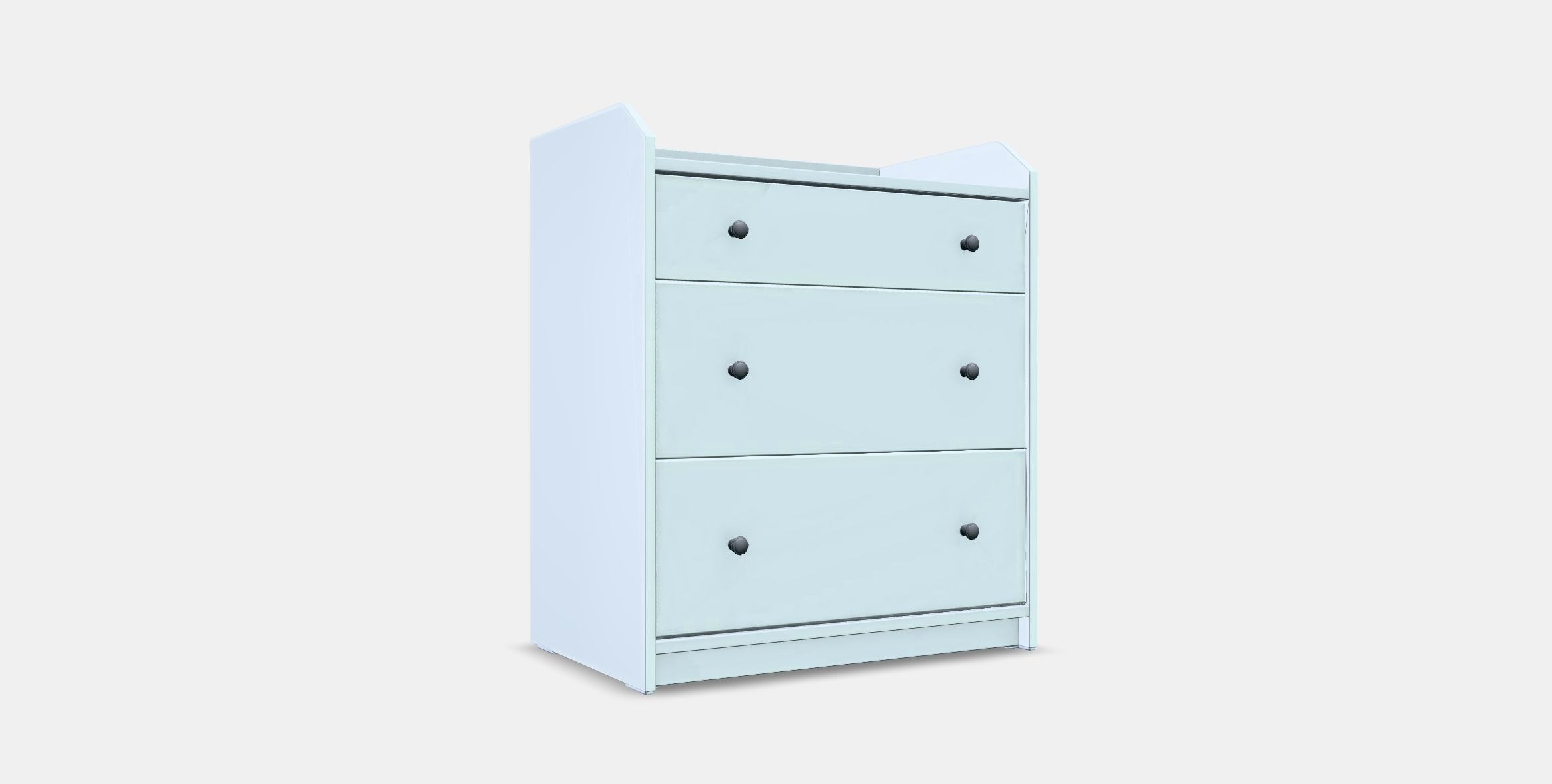HAUGA Chest of 3 drawers Low-poly 3D model_3