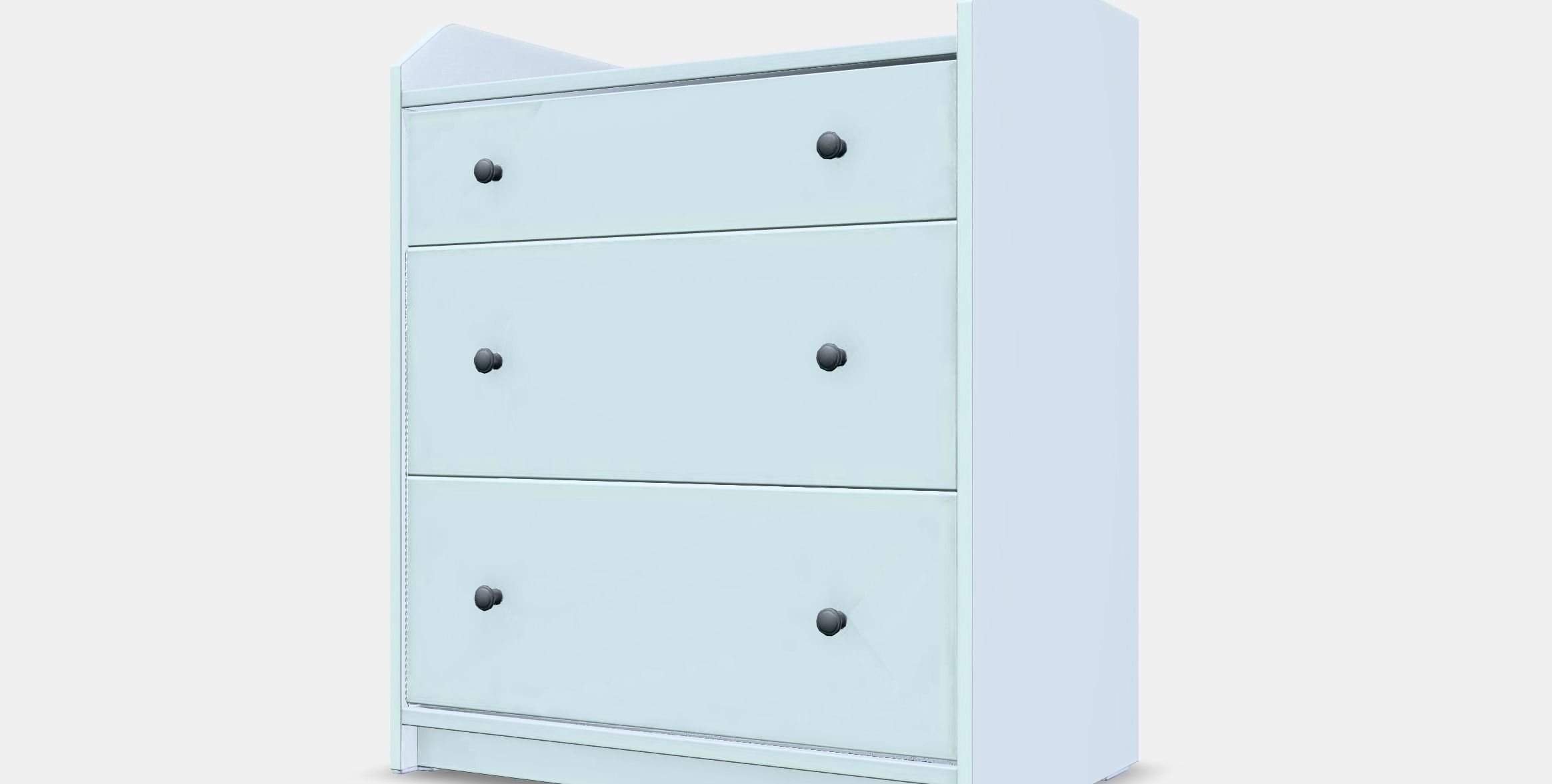 HAUGA Chest of 3 drawers Low-poly 3D model_13