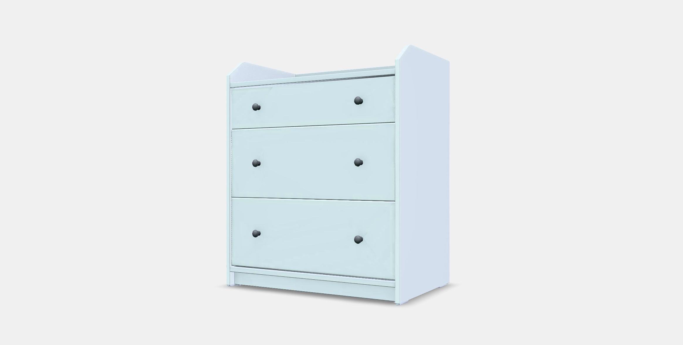 HAUGA Chest of 3 drawers Low-poly 3D model_12