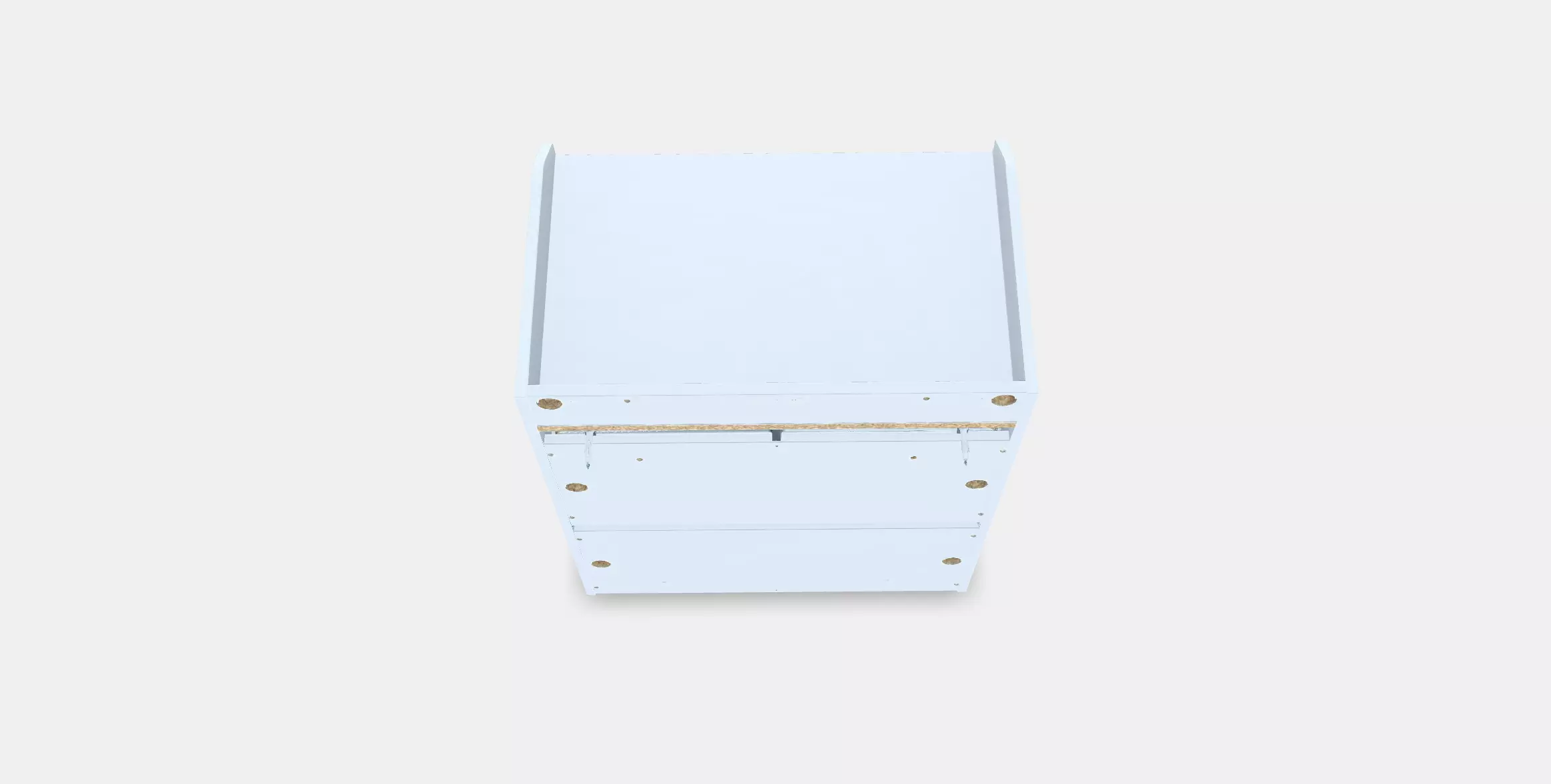 HAUGA Chest of 3 drawers Low-poly 3D model_0