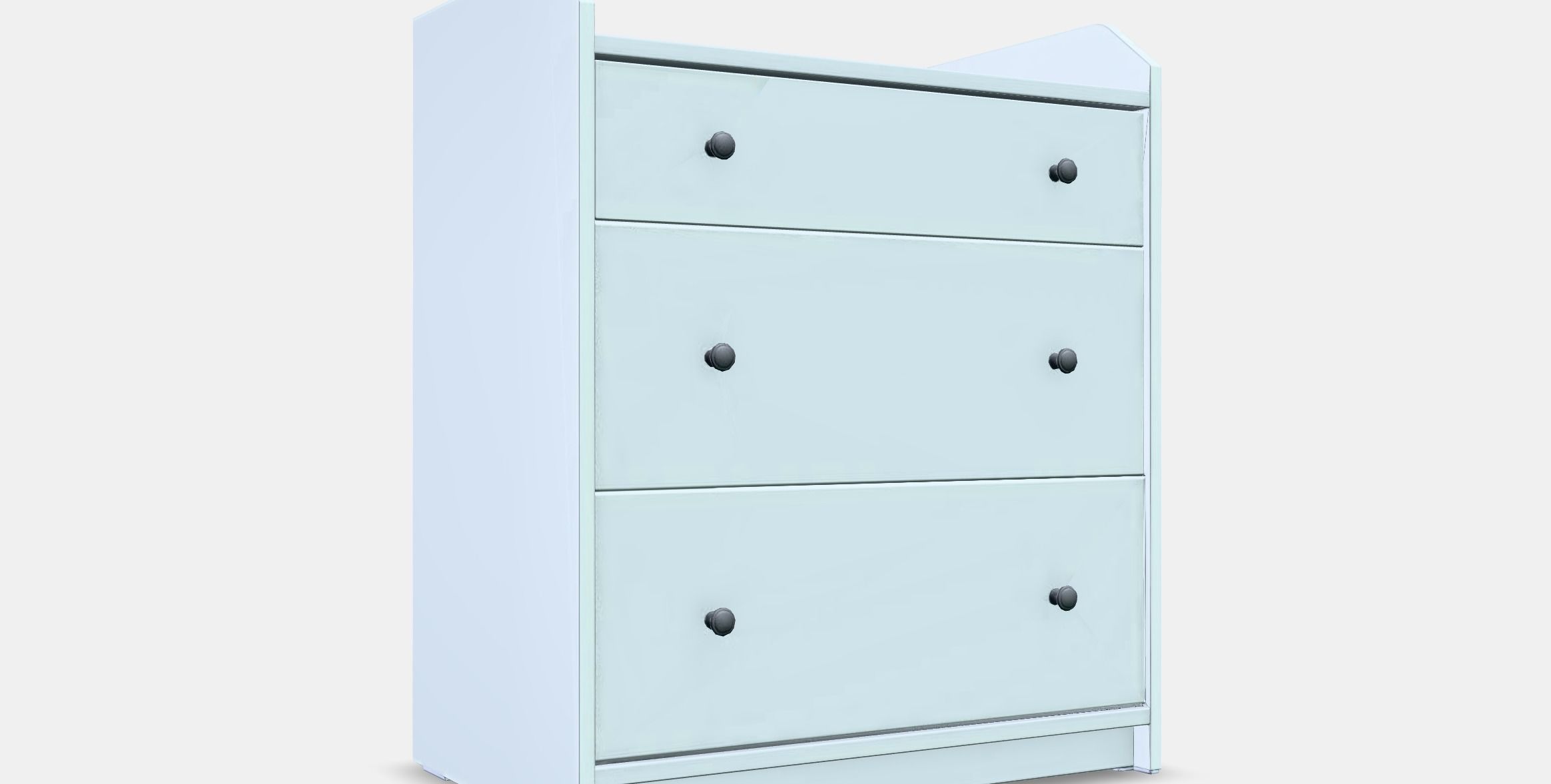 HAUGA Chest of 3 drawers Low-poly 3D model_9