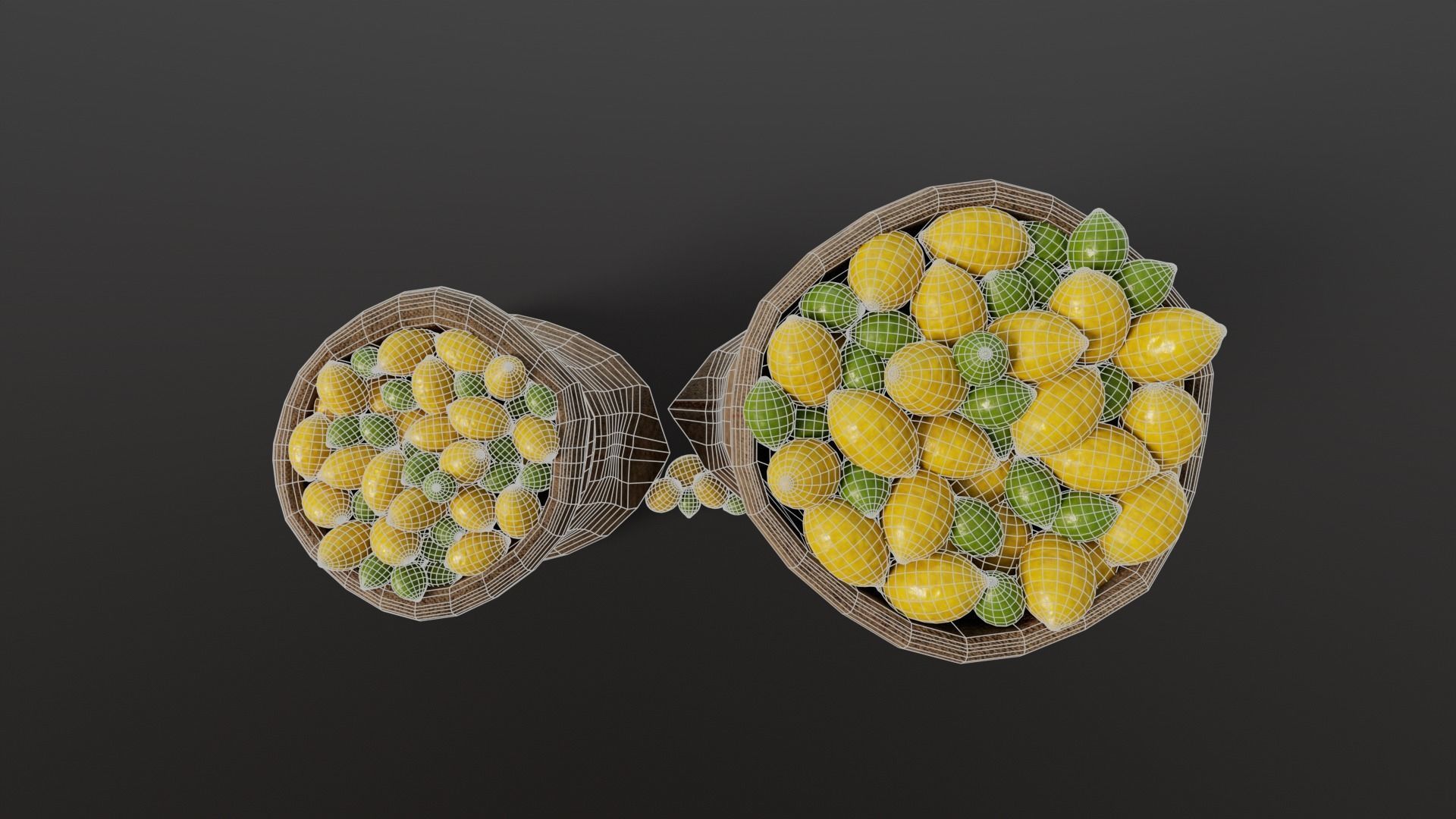 Lemon and Limes Sacks Low-poly 3D model_13