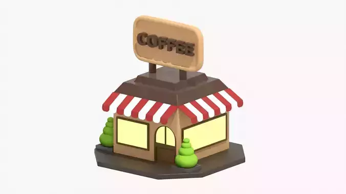 Coffee Shop 3D Illustration