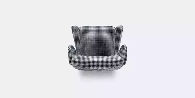 STRANDMON Wing chair 2 Low-poly 3D model