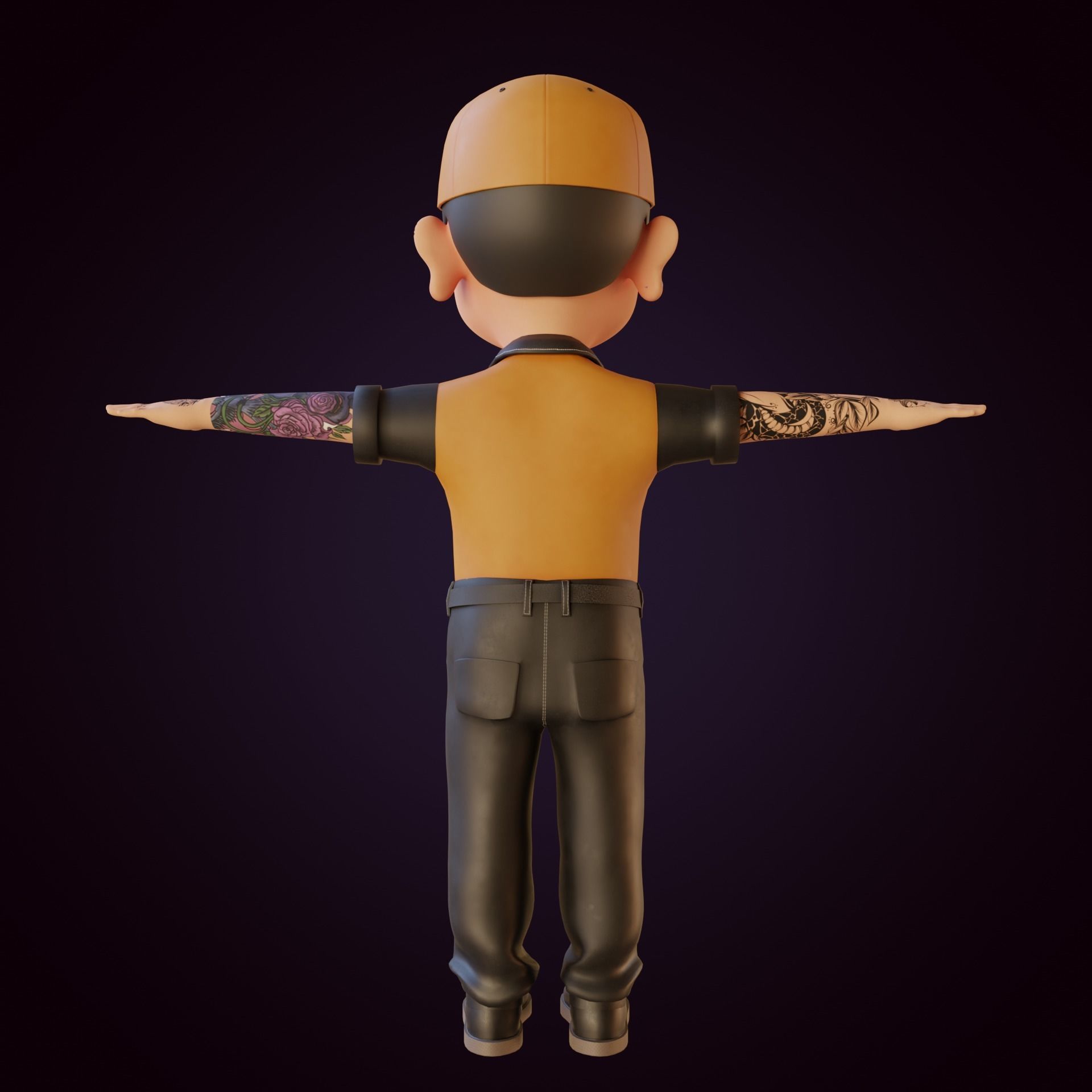 Giangho cartoon -Gangster Low-poly 3D model_14