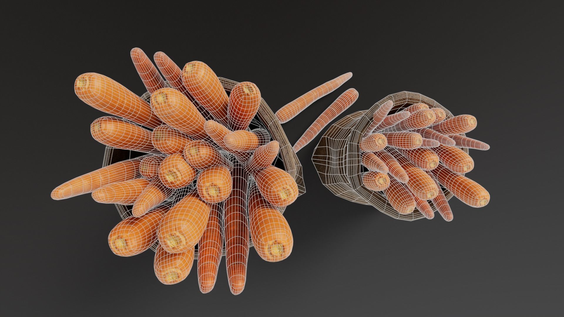 Carrots Sacks  Low-poly 3D model_9