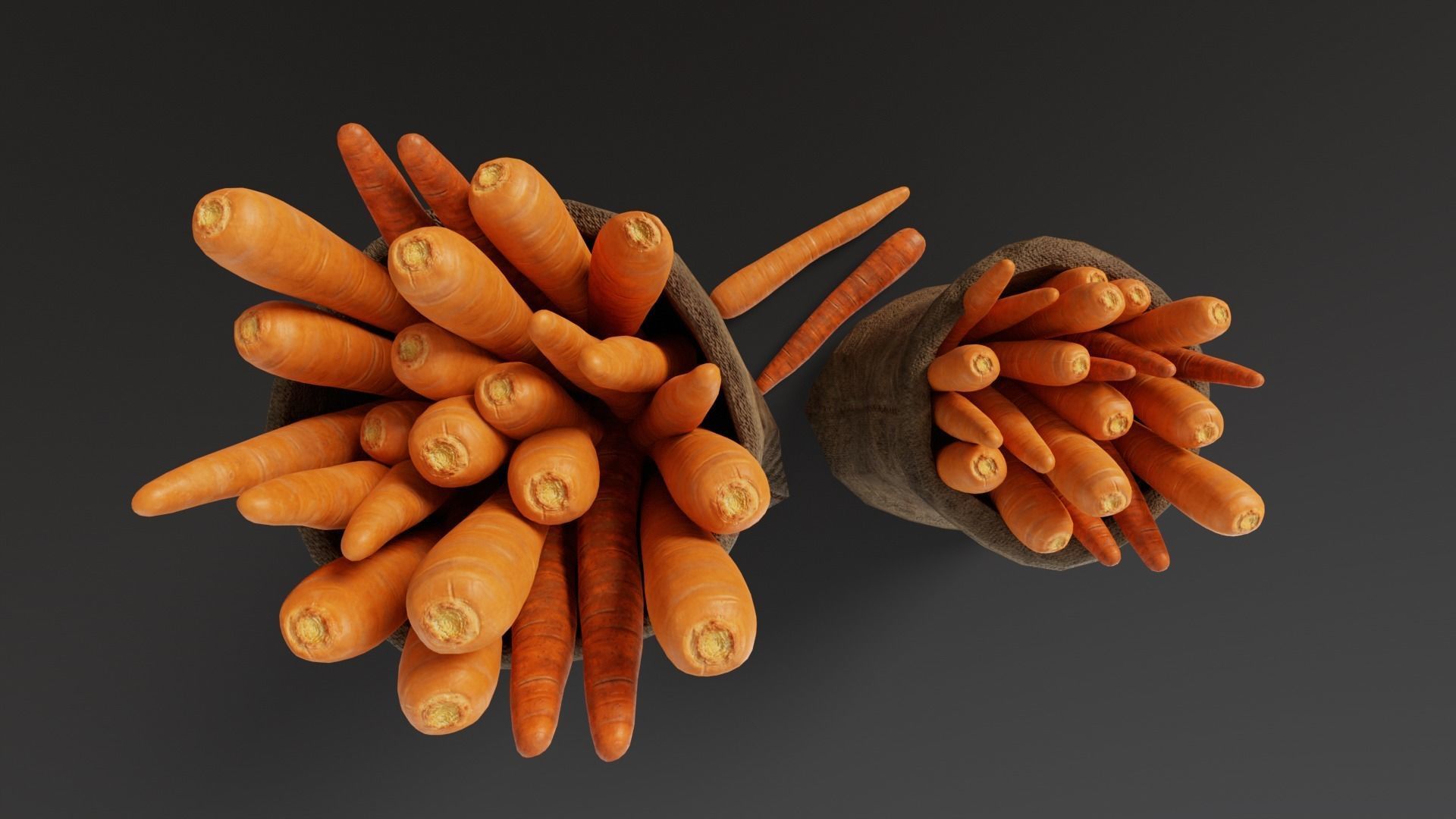 Carrots Sacks  Low-poly 3D model_7