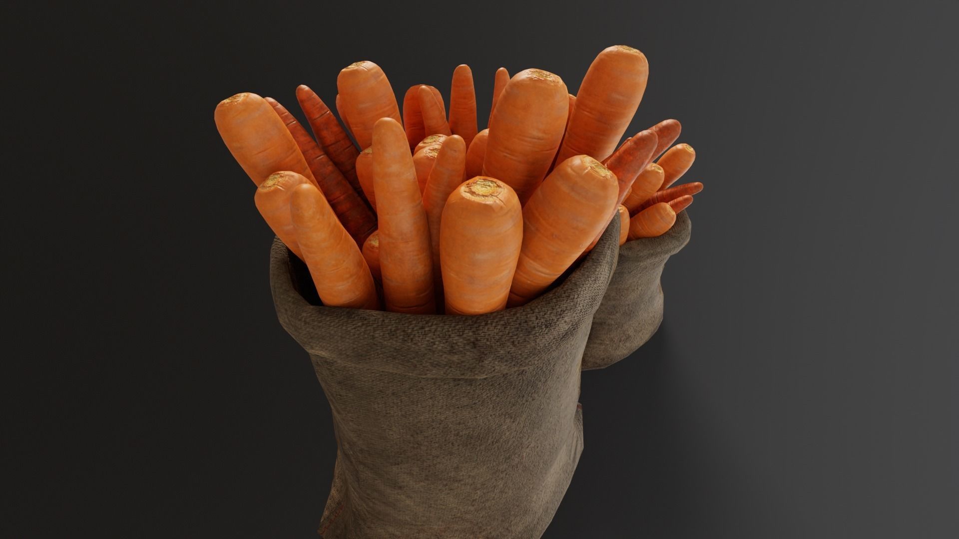 Carrots Sacks  Low-poly 3D model_10