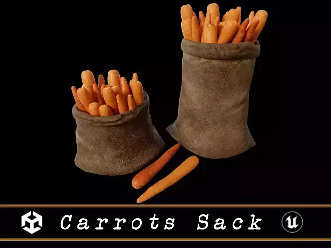 Carrots Sacks  Low-poly 3D model
