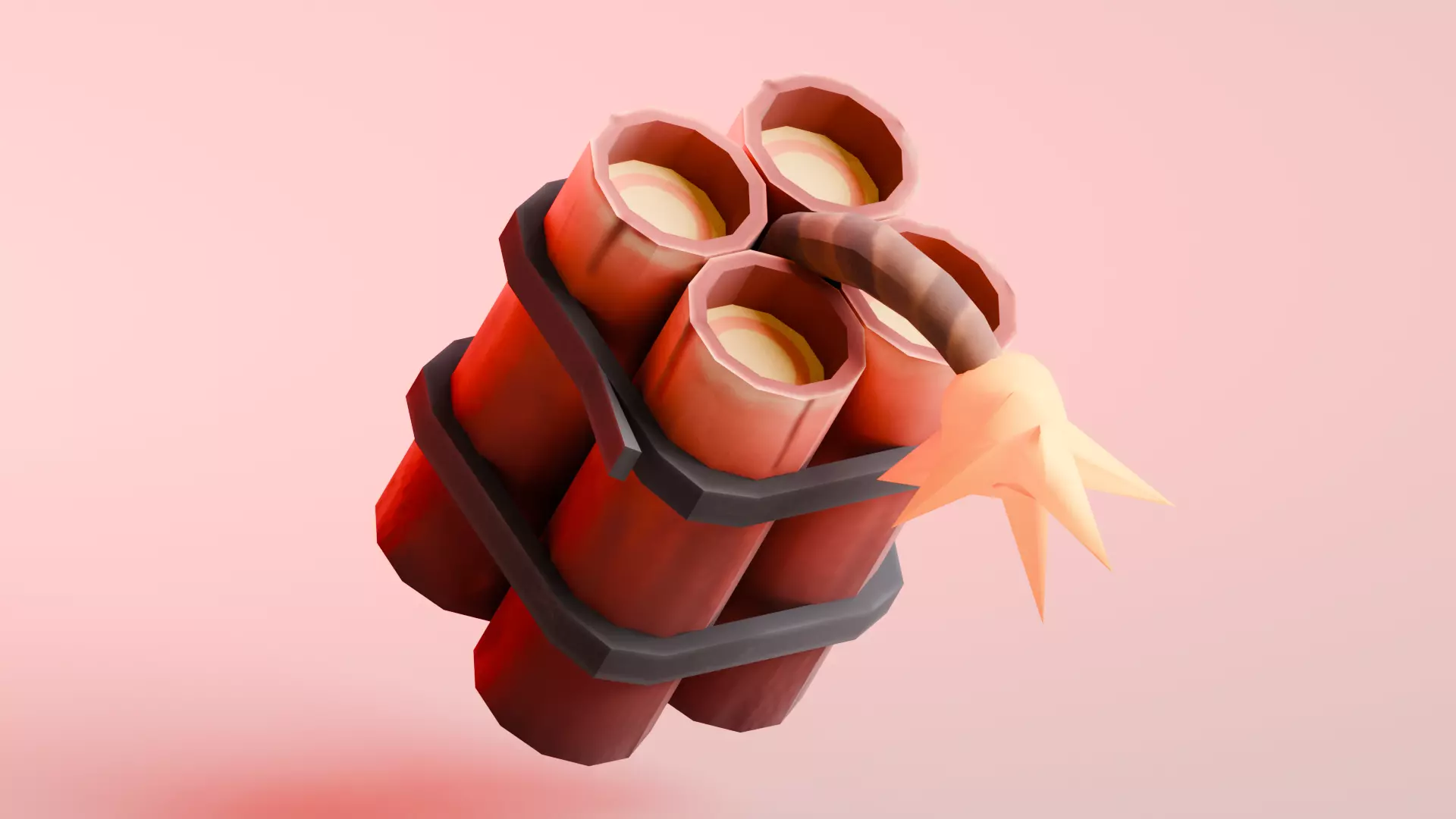 Low poly - Stylized Game Items  - Dynamite Low-poly 3D model_0