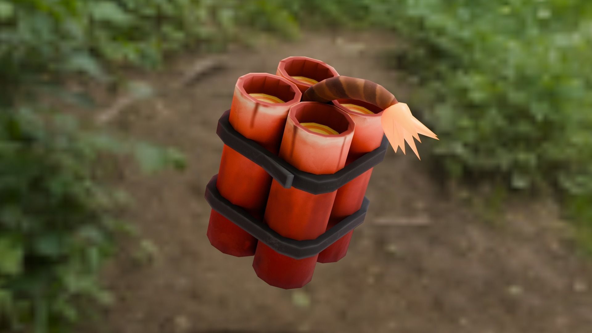 Low poly - Stylized Game Items  - Dynamite Low-poly 3D model_9