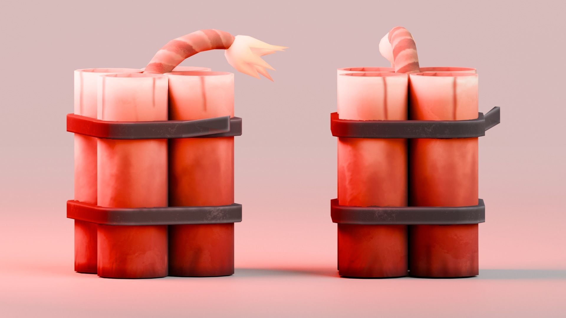 Low poly - Stylized Game Items  - Dynamite Low-poly 3D model_2