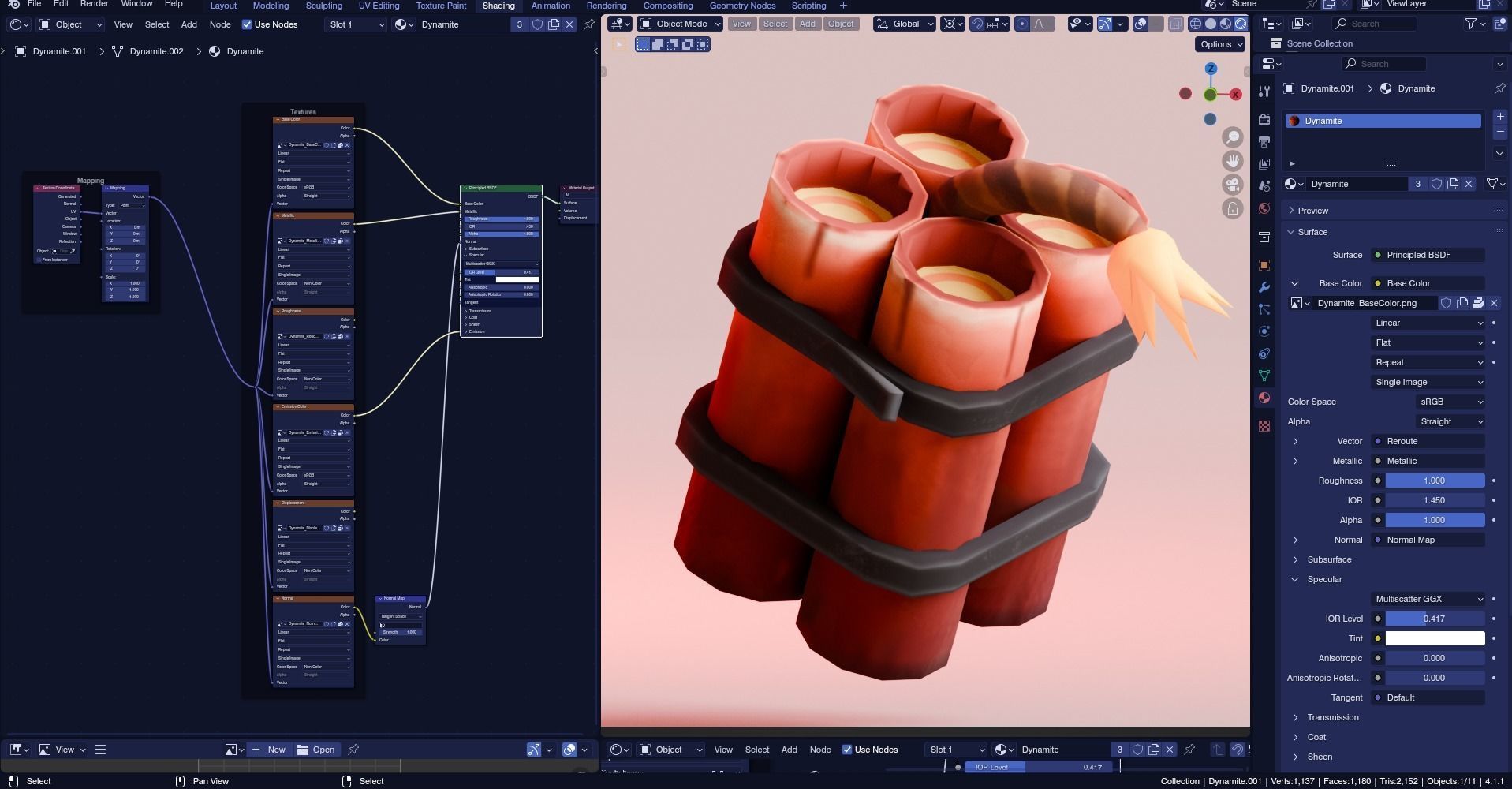 Low poly - Stylized Game Items  - Dynamite Low-poly 3D model_6