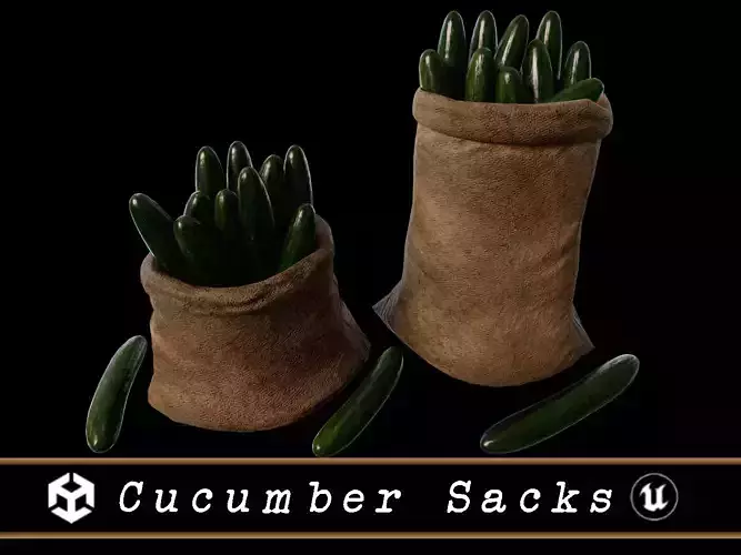 Cucumbers Sacks Low-poly 3D model