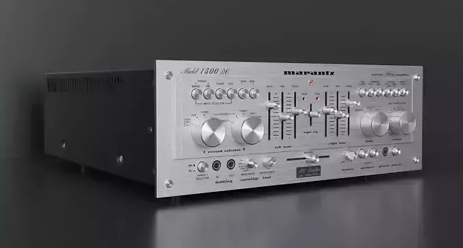 Vintage integrated stereo amplifier 3D model