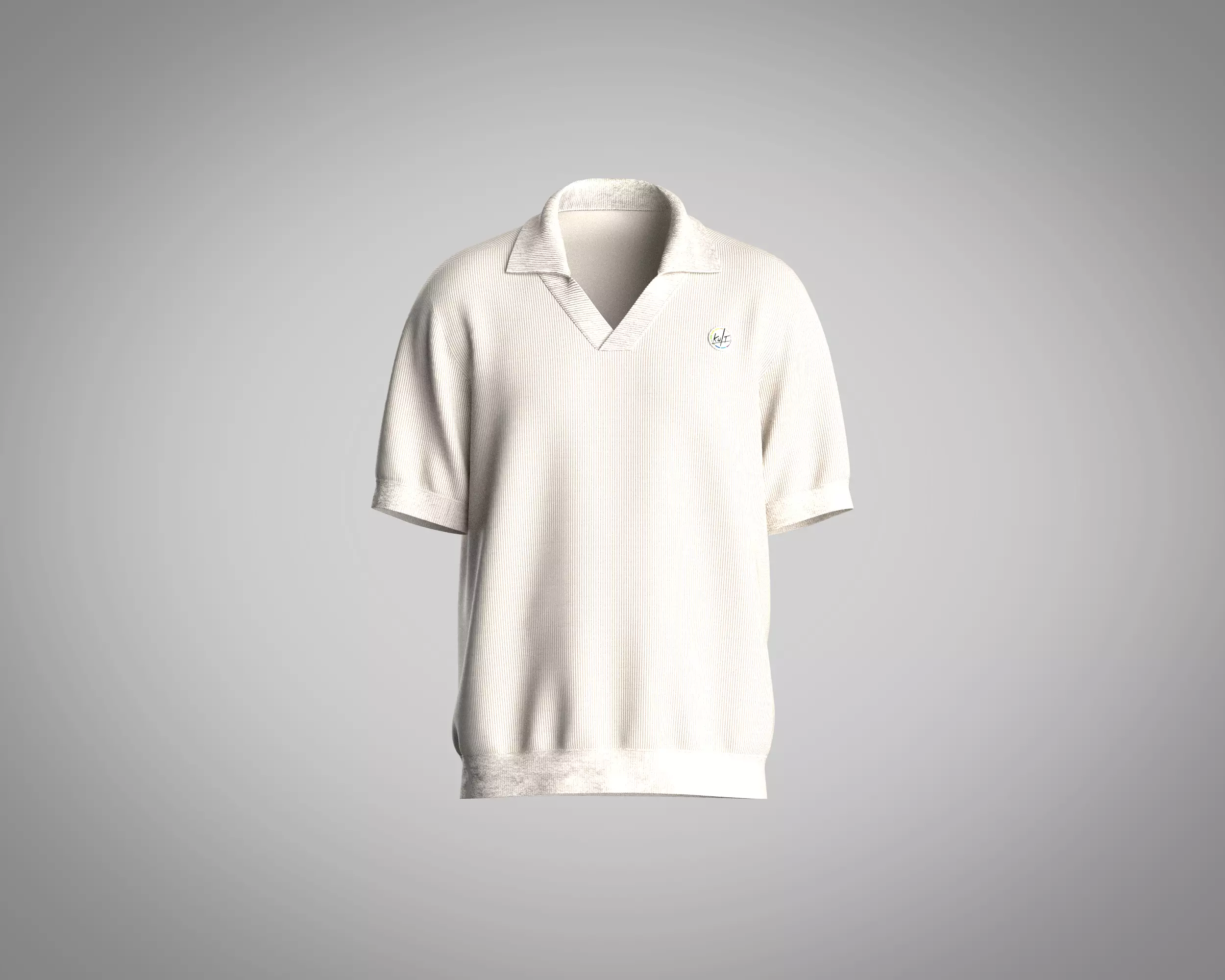 Mens textured Knit Polo Shirt with Short Sleeve 3D model