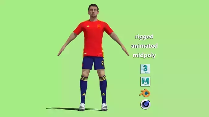  T-Pose Rigged Mikel Oyarzabal Spain Euro 2024
