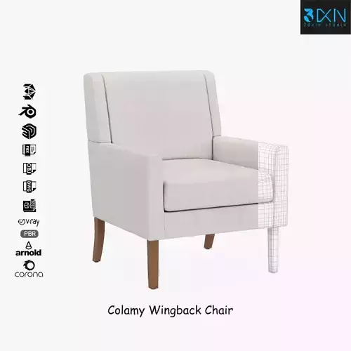 Colamy Wingback Chair 3D model