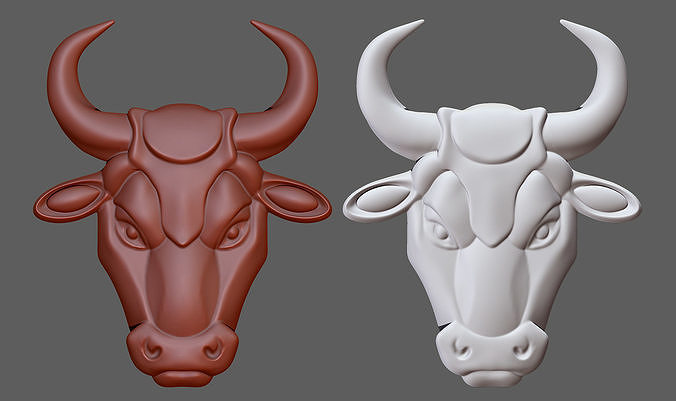 Bull Head for 3D Printing and CNC Milling Carving 3D print model