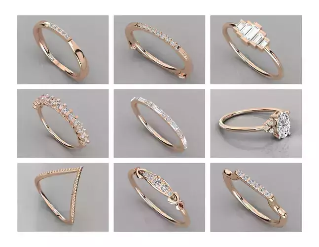 297 light weight ladies rings stl