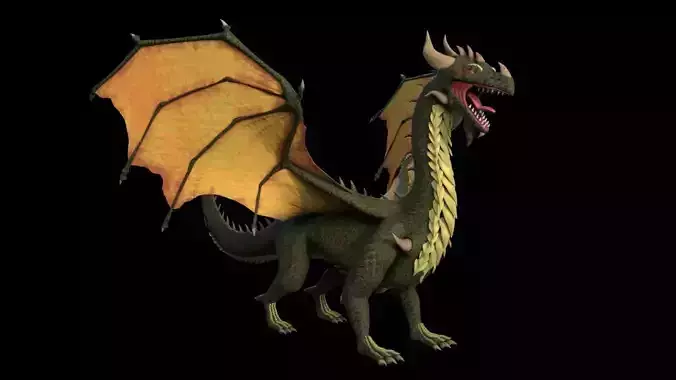 dragon 3d model-low poly 3d model