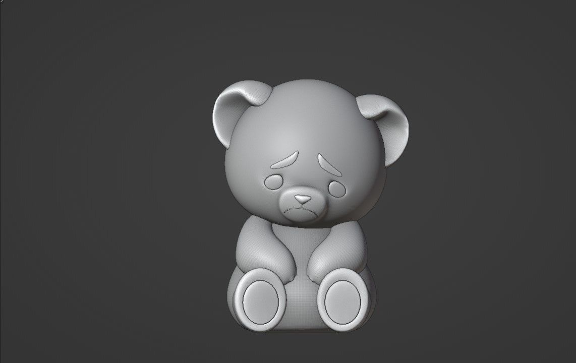 unhappy bear 3D print model_2