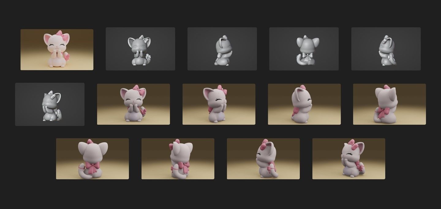 happy cat 3D print model_1