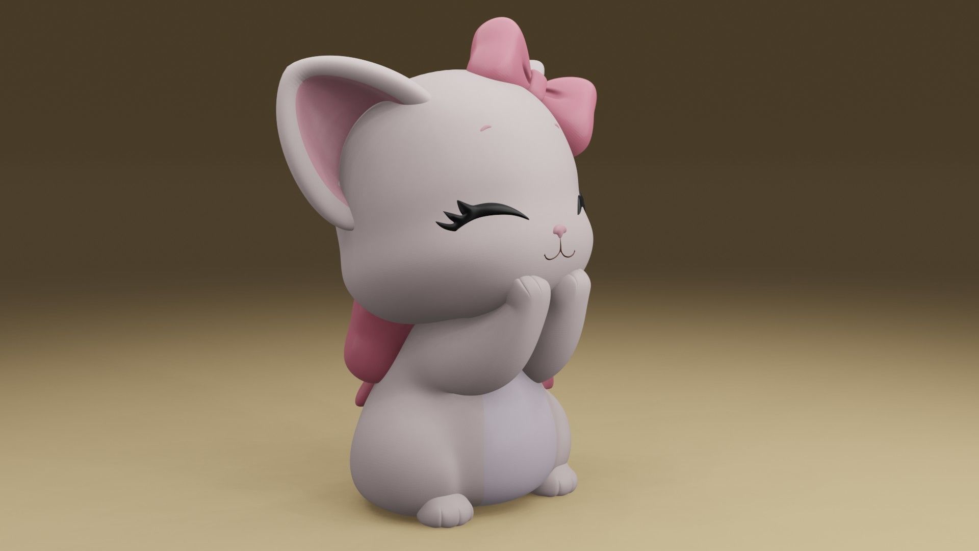 happy cat 3D print model_8