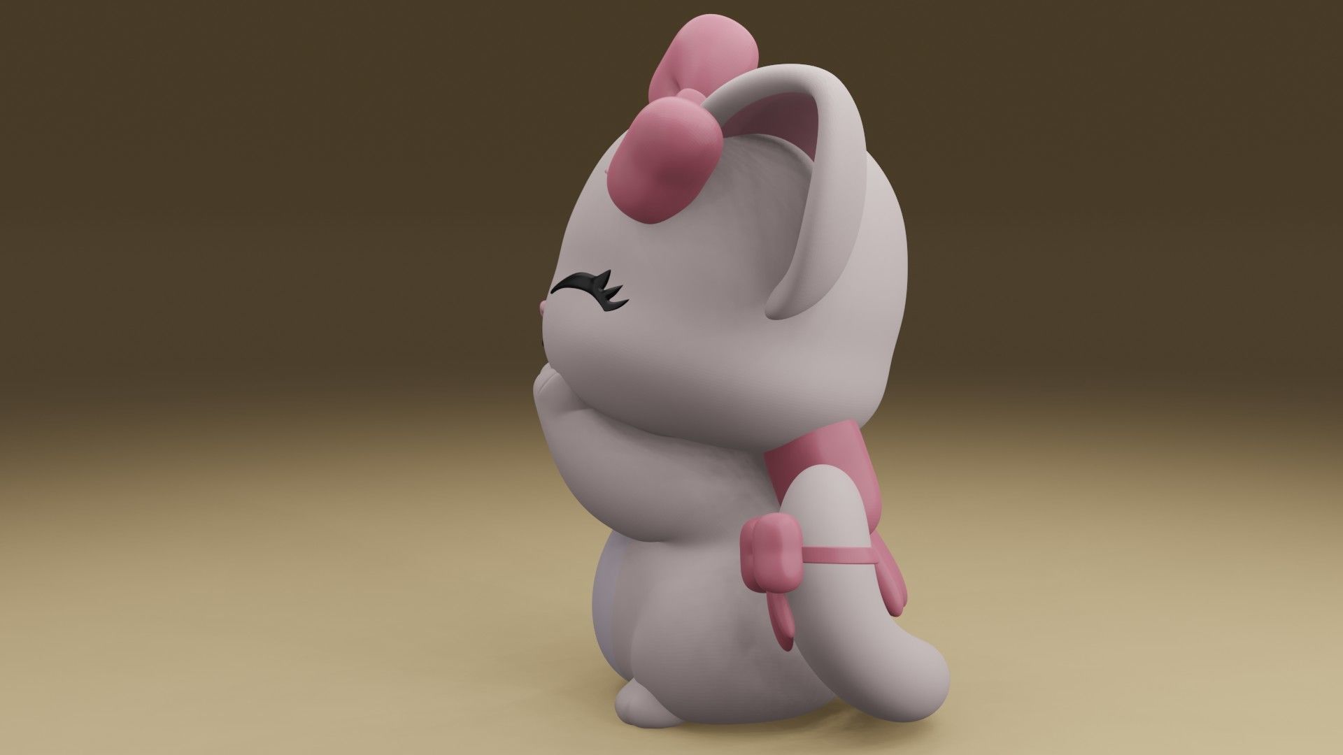 happy cat 3D print model_13