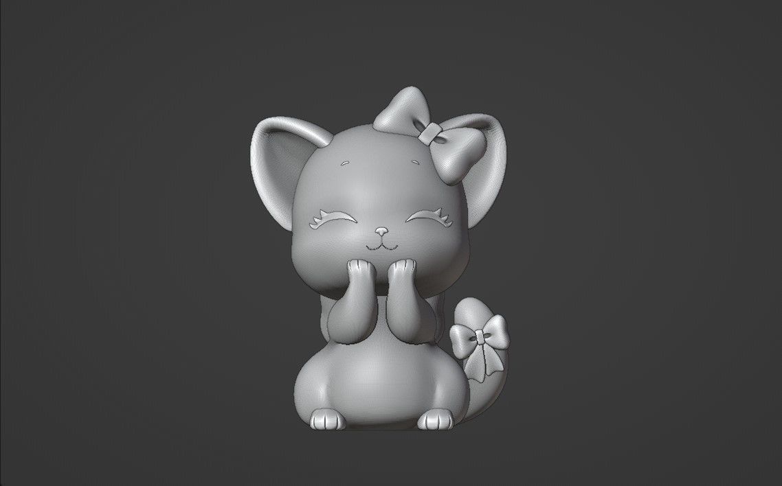 happy cat 3D print model_2