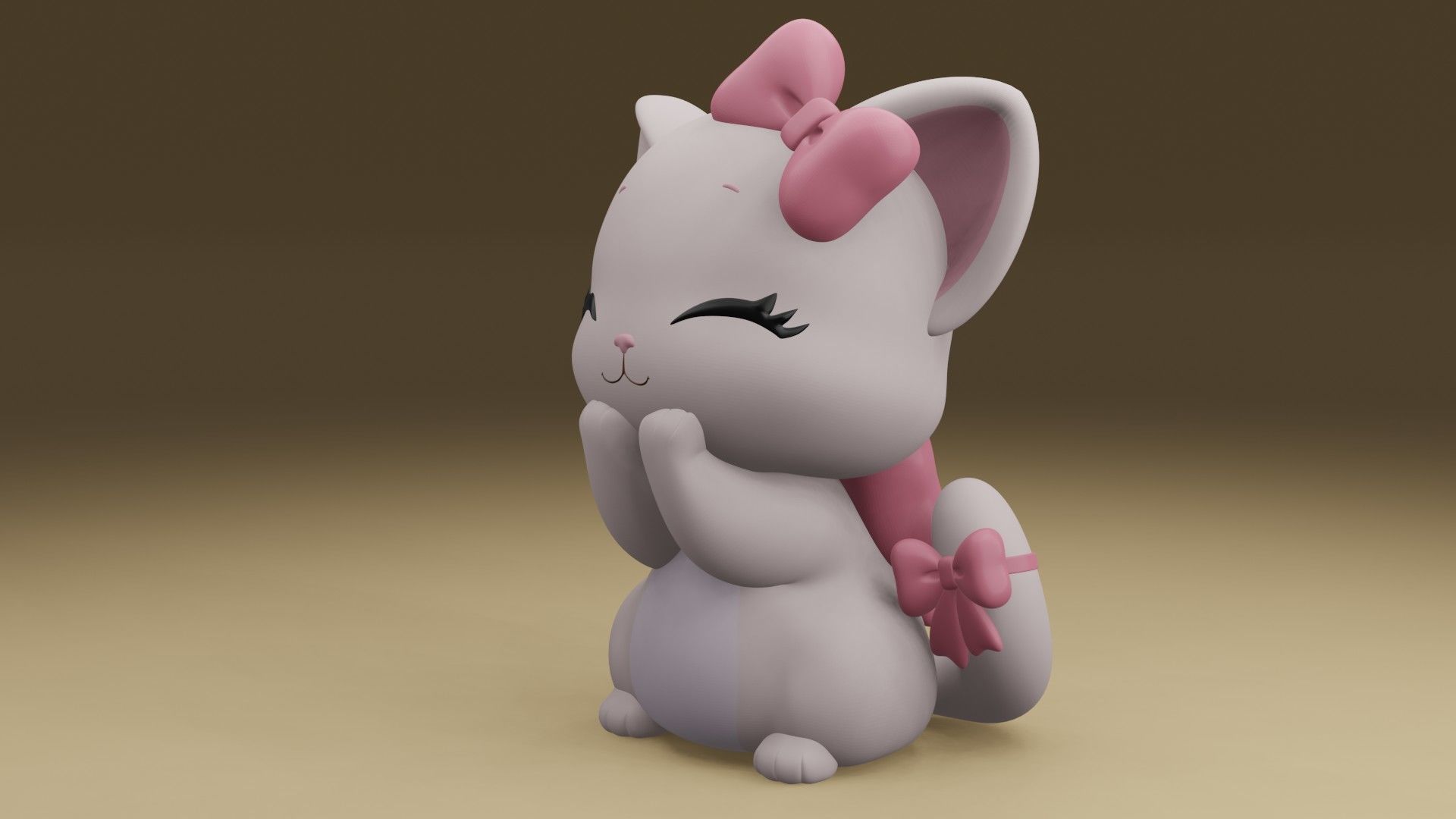 happy cat 3D print model_14