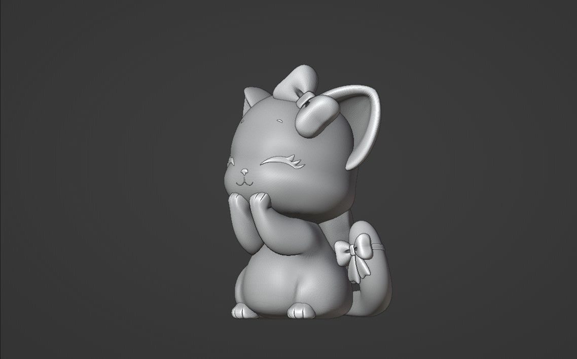 happy cat 3D print model_6