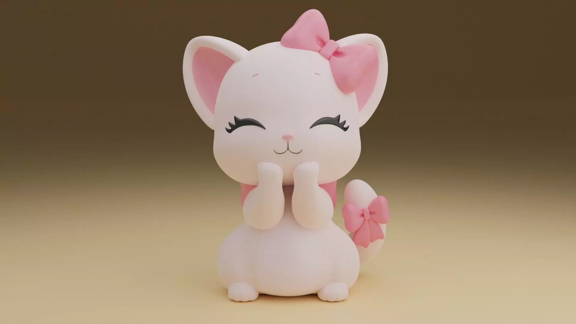 happy cat 3D print model_0