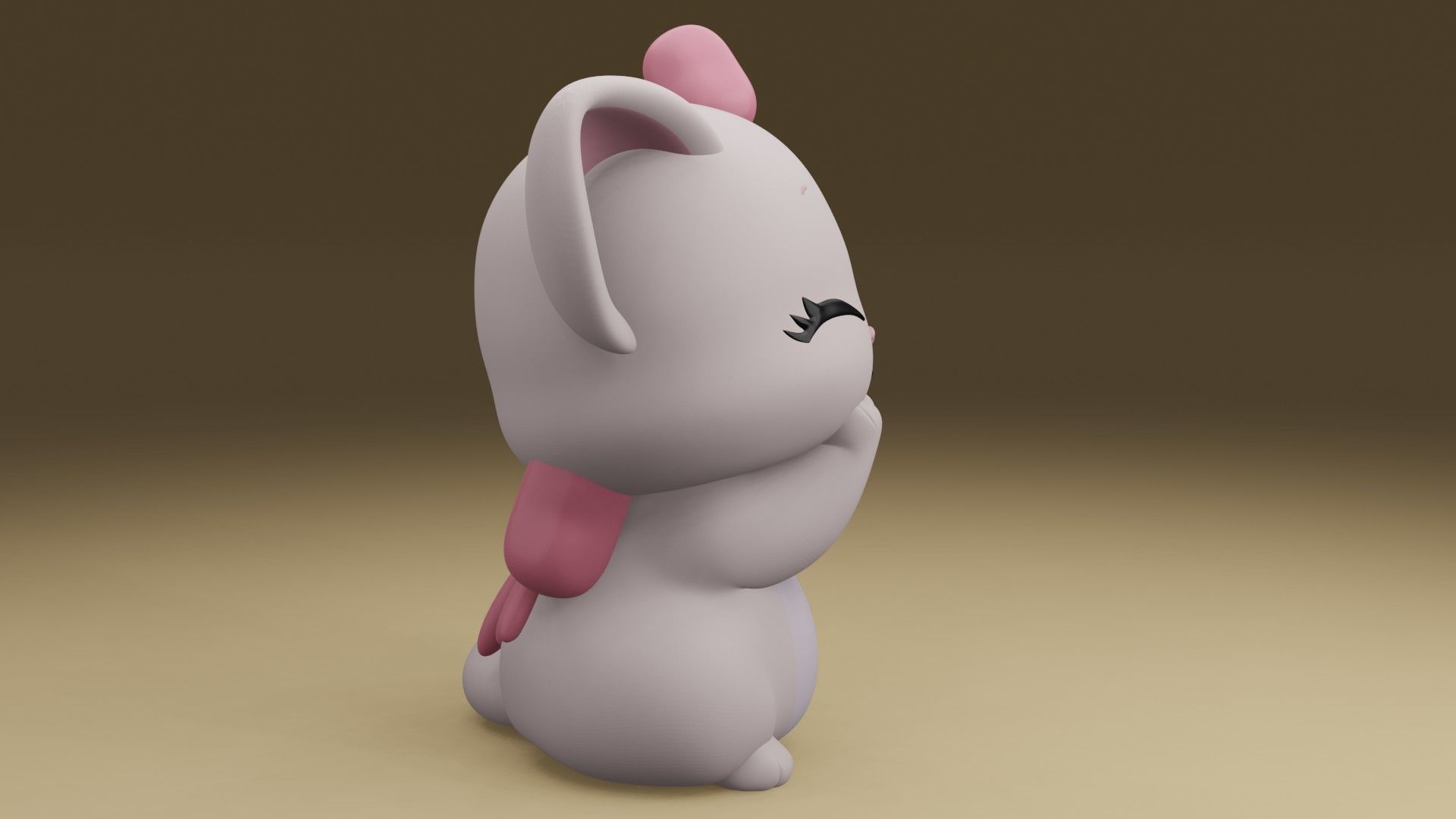 happy cat 3D print model_9