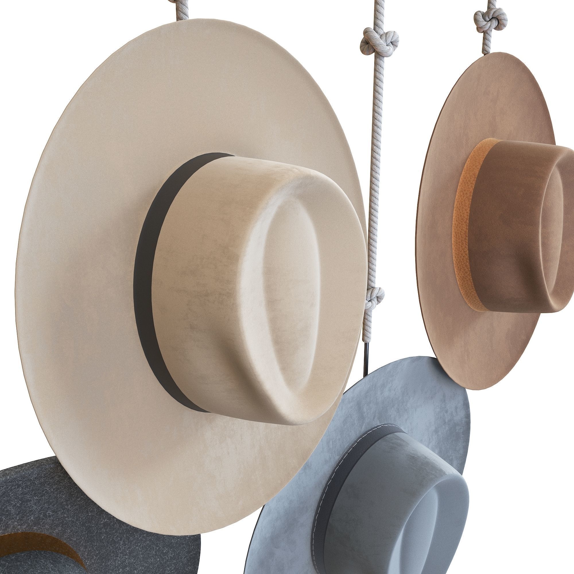 Decorative hat set 3D model_4