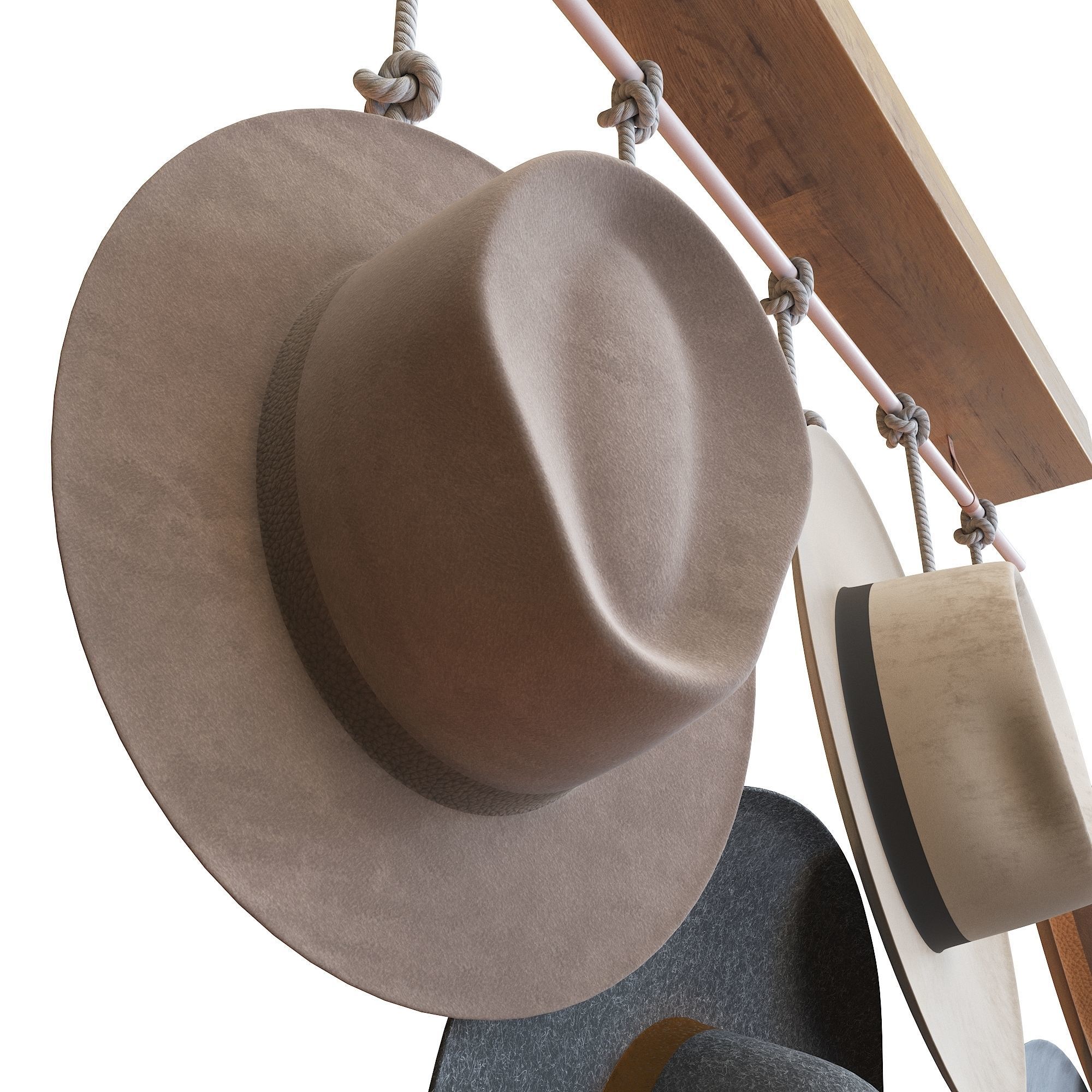 Decorative hat set 3D model_2