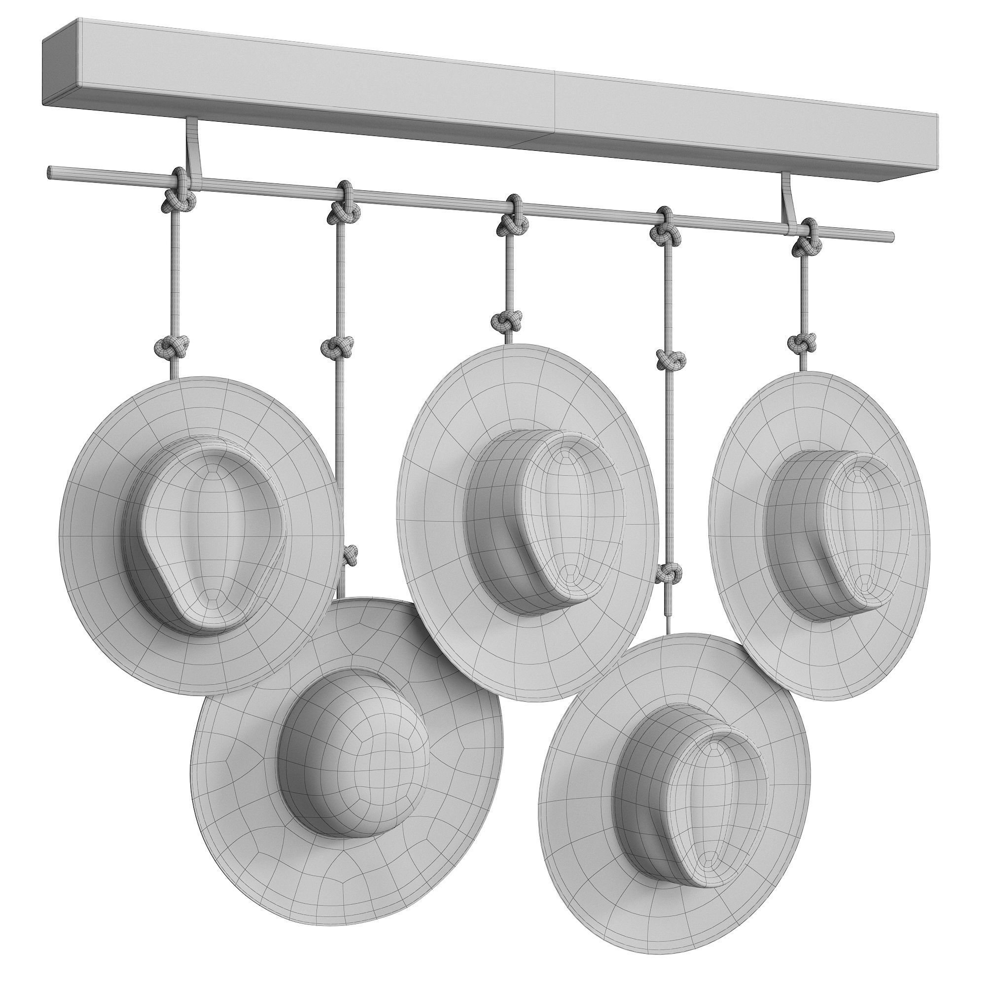 Decorative hat set 3D model_6