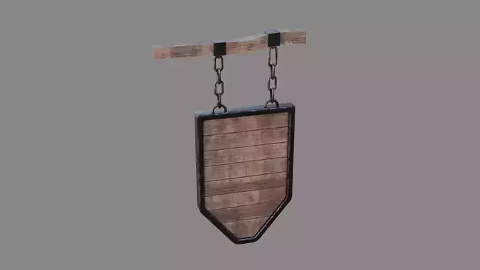 Medieval Sign Low-poly 3D model