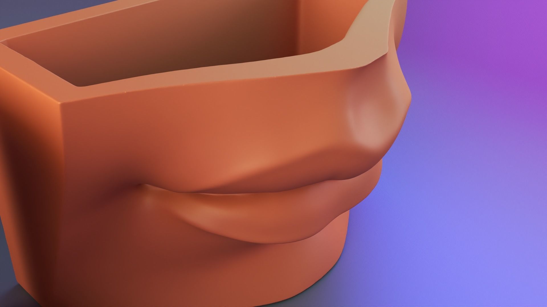 david lip and eye pencil case 3D print model_3