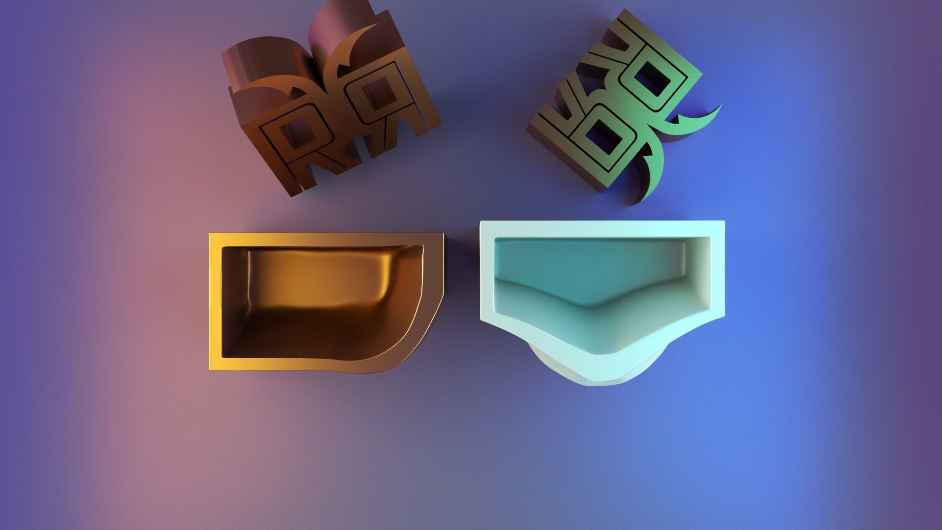 david lip and eye pencil case 3D print model_2