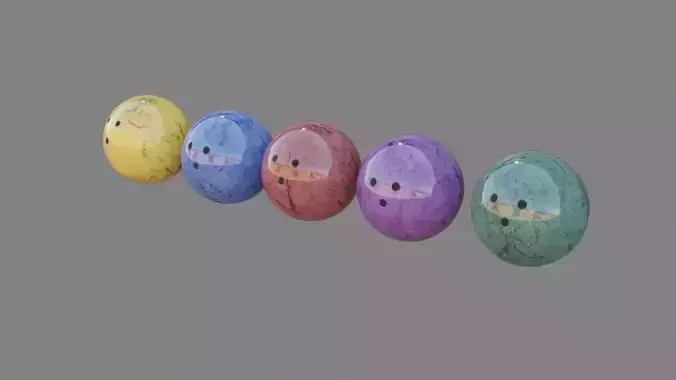 Bowling balls Low-poly 3D model
