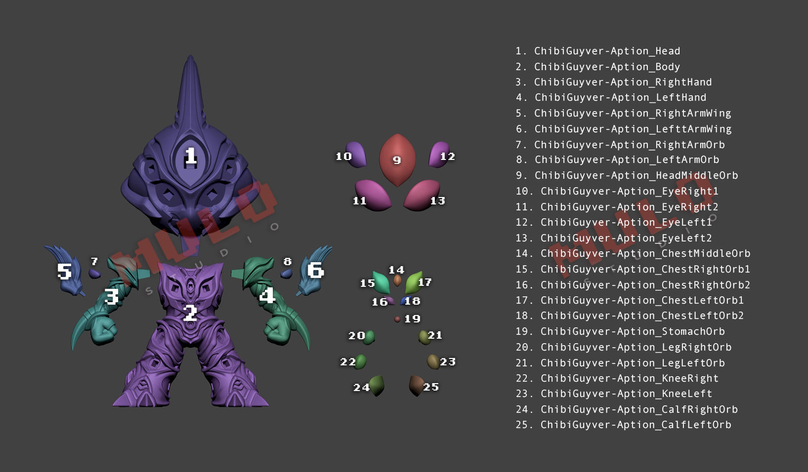 Chibi Guyver-Aption 3D print model_4