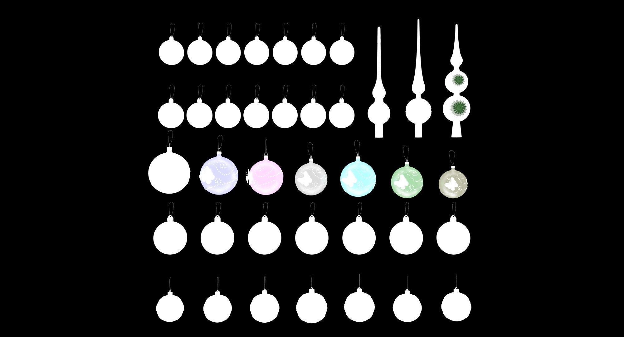 Christmas Balls Low-poly 3D model_1