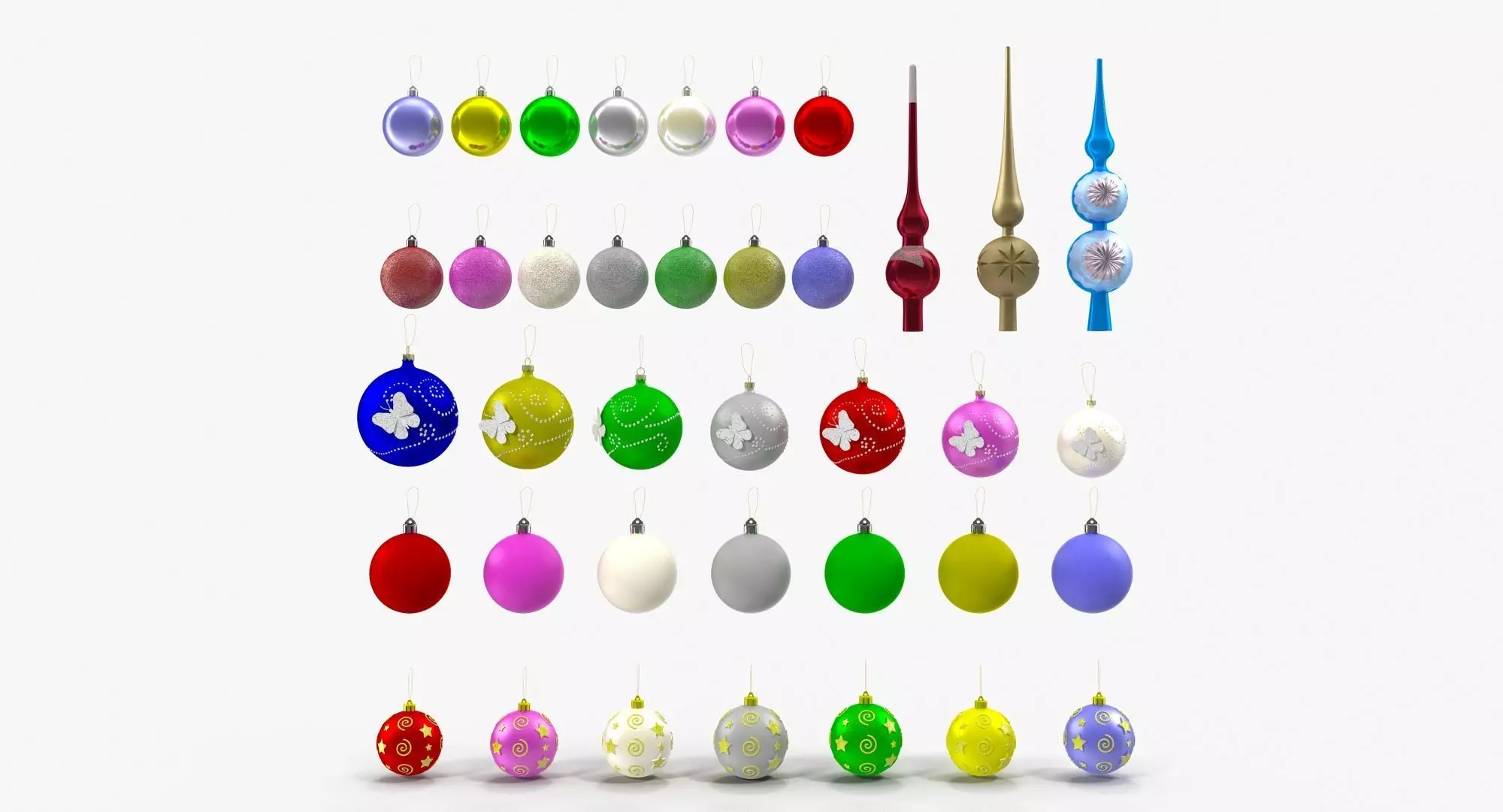 Christmas Balls Low-poly 3D model_0
