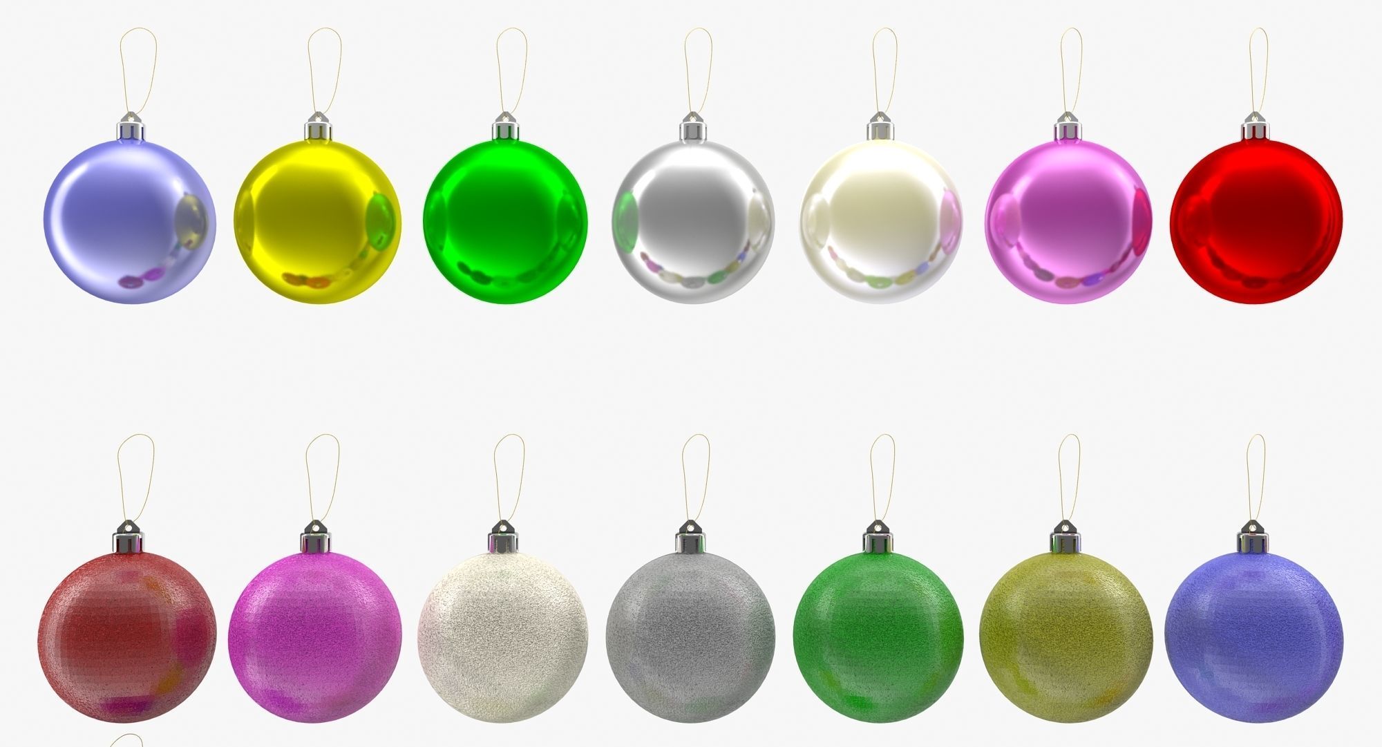Christmas Balls Low-poly 3D model_7