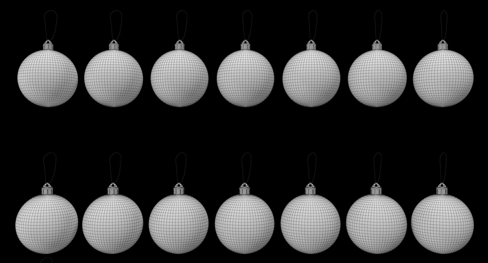 Christmas Balls Low-poly 3D model_15