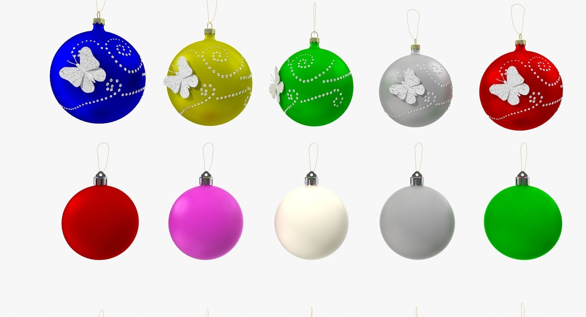 Christmas Balls Low-poly 3D model_4